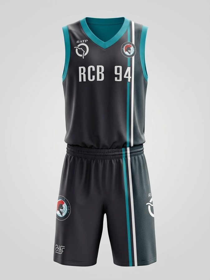 Tenue réversible RCB 94 noire et turquoise, saison 2025/2026